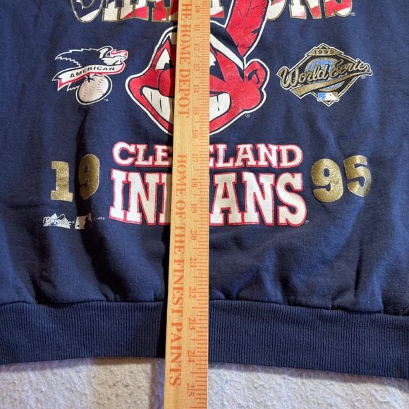 Vintage 1995 Cleveland Indians American League Champions Sweatshirt Mens Adult L - Picture 5 of 7